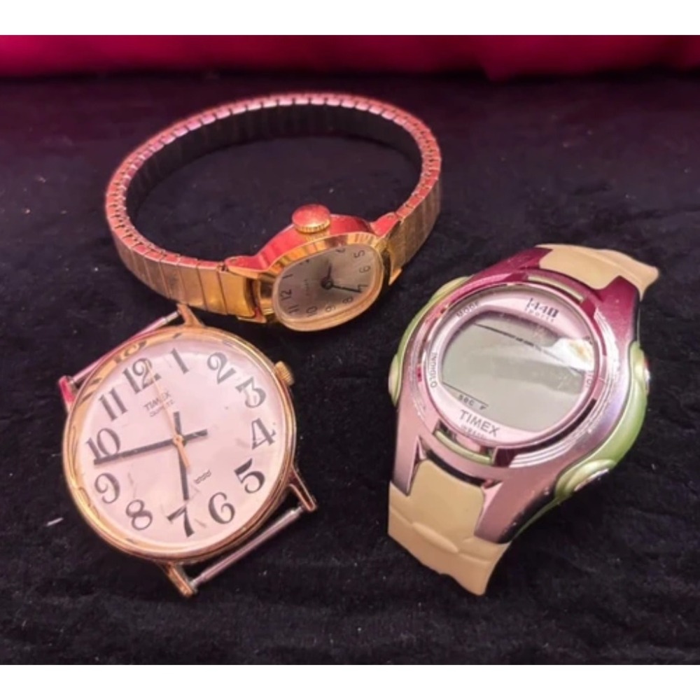 Timex Ladies Watch Bundle 3pc Lot 1440 Sports Quartz Vintage Parts Repair